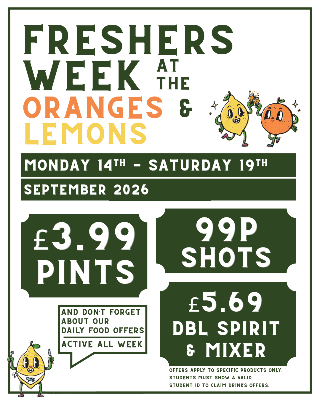 Freshers Week: £3.99 Pints